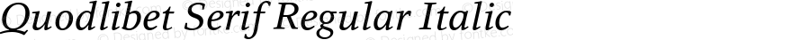 Quodlibet Serif Italic