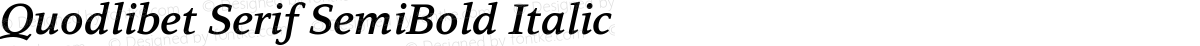 Quodlibet Serif SemiBold Italic