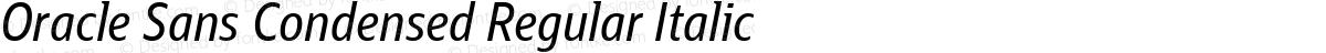 Oracle Sans Condensed Regular Italic