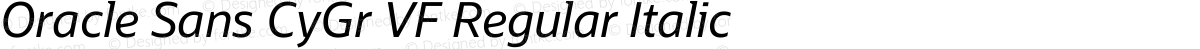 Oracle Sans CyGr VF Regular Italic