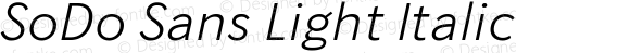 SoDo Sans Light Italic