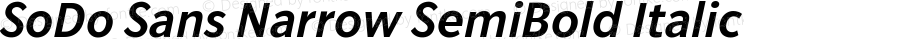 SoDo Sans Narrow SemiBold Italic Version 5.000 | FøM Fix