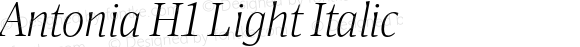 Antonia H1 Light Italic