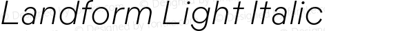 Landform Light Italic