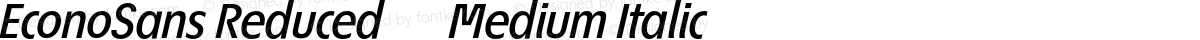 EconoSans Reduced 66 Medium Italic