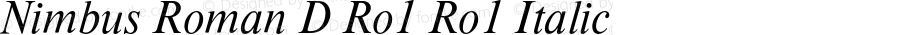 Nimbus Roman D Ro1 Ro1 Italic