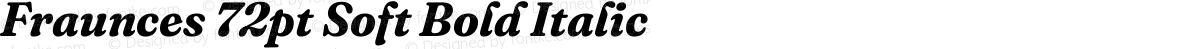 Fraunces 72pt Soft Bold Italic