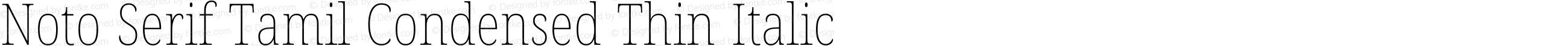 Noto Serif Tamil Condensed Thin Italic