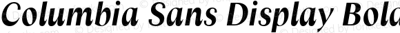 Columbia Sans Display Bold Italic