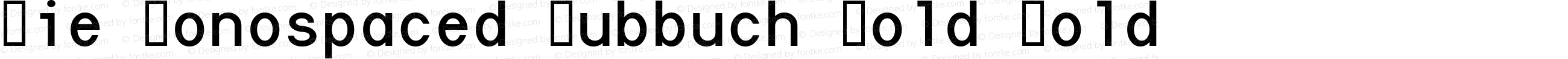 Die Monospaced Hubbuch Bold Bold