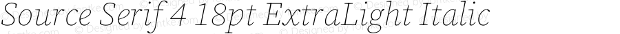 Source Serif 4 18pt ExtraLight Italic