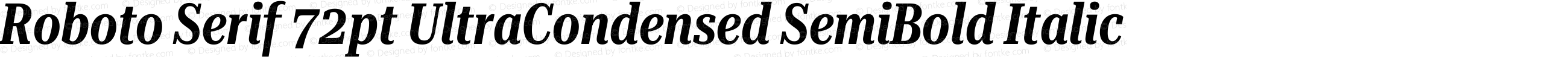 Roboto Serif 72pt UltraCondensed SemiBold Italic