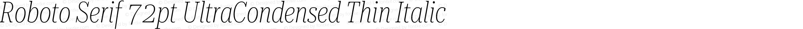 Roboto Serif 72pt UltraCondensed Thin Italic