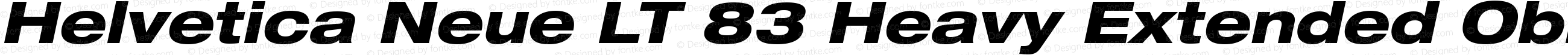 Helvetica Neue LT 83 Heavy Extended Oblique
