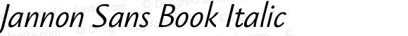 Jannon Sans Book Italic