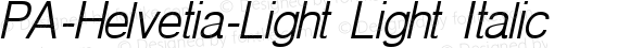 PA-Helvetia-Light Light Italic