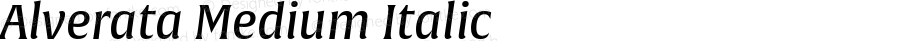 Alverata Medium Italic Version 1.001