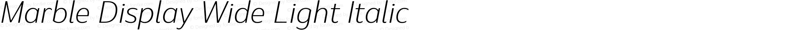 Marble Display Wide Light Italic