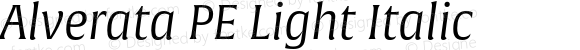 Alverata PE Light Italic Version 1.001