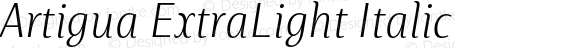 Artigua ExtraLight Italic