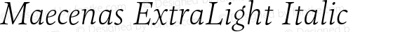 Maecenas ExtraLight Italic