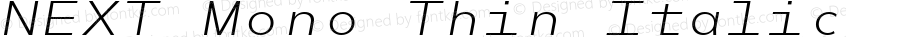 NEXT Mono Thin Italic