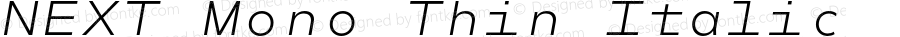NEXT Mono Thin Italic