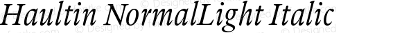 Haultin NormalLight Italic