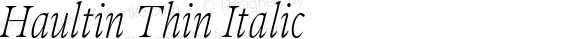 Haultin Thin Italic