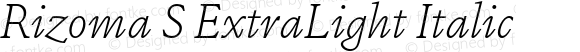 Rizoma S ExtraLight Italic