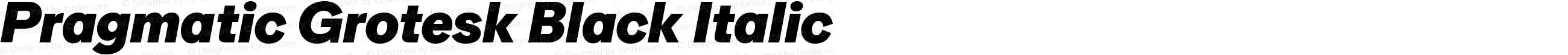 Pragmatic Grotesk Black Italic