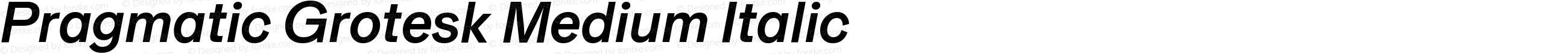 Pragmatic Grotesk Medium Italic