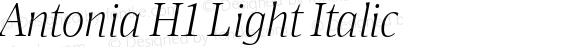 Antonia H1 Light Italic