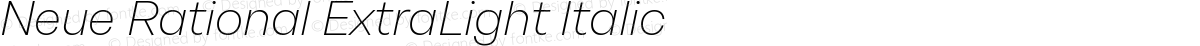 Neue Rational ExtraLight Italic