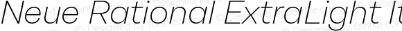 Neue Rational ExtraLight Italic