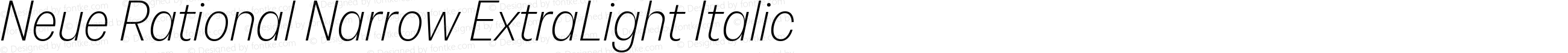 Neue Rational Narrow ExtraLight Italic