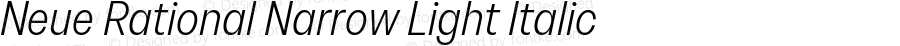 Neue Rational Narrow Light Italic