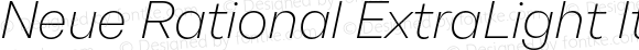 Neue Rational ExtraLight Italic