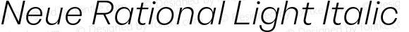 Neue Rational Light Italic