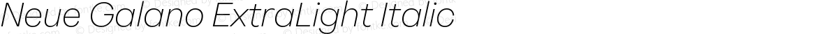 Neue Galano ExtraLight Italic