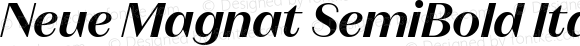 Neue Magnat SemiBold Italic