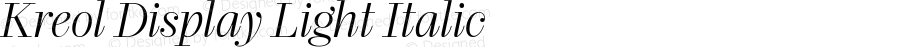 Kreol Display Light Italic