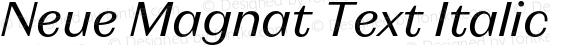 Neue Magnat Text Italic