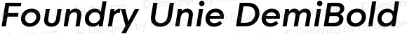 Foundry Unie DemiBold Italic