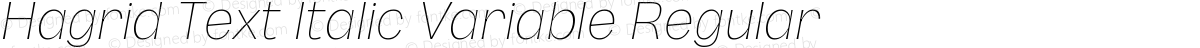 Hagrid Text Italic Variable Regular