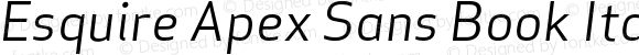 Esquire Apex Sans Book Italic T 005.000