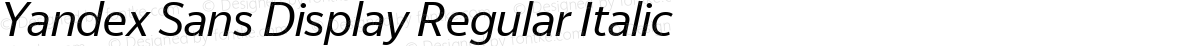 Yandex Sans Display Regular Italic