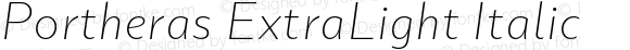 Portheras ExtraLight Italic