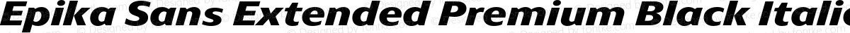 Epika Sans Extended Premium Black Italic