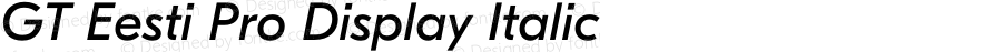 GT Eesti Pro Display Italic